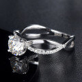 wholesale S925 Sterling Silver 1-Carat Moissanite New Slim Waist Ring for Women-0-1