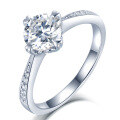 wholesale S925 Sterling Silver Classic Four-Prong Setting Moissanite Engagement Ring, Amazon Best Seller-0-4