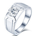 wholesale S925 Sterling Silver Wide Band 1ct Moissanite Diamond Bold Men's Ring Engagement Jewelry Direct Factory-0-4