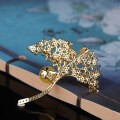 wholesale Metal material fashion versatile autumn winter women's ginkgo leaf amber brooch pendant two-in-one-0-2