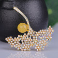 wholesale Metal material fashion versatile autumn winter women's ginkgo leaf amber brooch pendant two-in-one-0-1