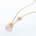 wholesale S925 Sterling Silver Japanese Korean Style Fashion Sweet Rose Bee Necklace, Niche Design Jewelry Wholesale-0-4