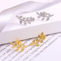 wholesale S925 Sterling Silver Leaf Earrings, Ins Style, Versatile Student Ear Studs, Creative Forest-themed Ear Accessories-0-3