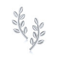 wholesale S925 Sterling Silver Leaf Earrings, INS Style, Versatile Student Ear Studs, Creative Forest-themed Ear Accessories-0-6