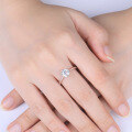 wholesale S925 Sterling Silver Classic Six-Prong One-Carat D Moissanite Ring with Certificate for Women-0-3
