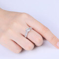 wholesale S925 sterling silver six-prong moissanite ring,, queen of stars gemstone ring for women-0-2