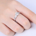 wholesale S925 Sterling Silver CZ Eternity Band Light Luxury Diamond Wedding Ring Jewelry with Certificate-0-2