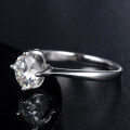 wholesale S925 Sterling Silver Inlaid 1-Carat Women's Classic Four-Prong Empty Setting Live Broadcast Moissanite Ring Silver Jewelry Wholesale-0-1
