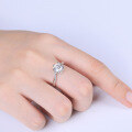 wholesale S925 Sterling Silver Twisted Shank Ring with 1 Carat Moissanite Snowflake Diamond for Proposal-0-2