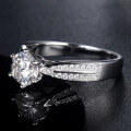 wholesale S925 sterling silver six-prong moissanite ring,, queen of stars gemstone ring for women-0-1