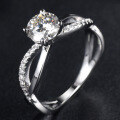 wholesale S925 Sterling Silver 1-Carat Moissanite New Slim Waist Ring for Women-0-5