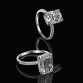 wholesale 925 Silver European and American Best-Seller 4ct High Carbon Diamond 8*11 Emerald Cut Rectangular Ring for Women Minimalist-0-1