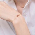 wholesale 9K gold-plated 925 silver natural garnet floral cubic zirconia bracelet, a natural and fresh student accessory-0-1
