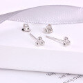 wholesale S925 Sterling Silver Three Ball Stud Earrings, Small Dot Spiral Cartilage Piercing, Cross-border Supply-0-2