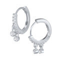 wholesale S925 Sterling Silver Fashion Rhinestone Round Hoop Ear Clasp, Korean Style Ins Wind Zirconia Trendy Ear Jewelry-0-6