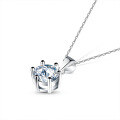 wholesale 925 Sterling Silver 1ct Round Cut Moissanite Necklace for Girlfriend, 6-Prong Moissanite Pendant Choker-0-6