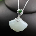 wholesale 925 Sterling Silver with White and Green Jade Beads, New Chinese Retro Style Jade Pendant with Certificate for Women-0-1