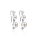 wholesale S925 Silver New Japanese and Korean Pearl Jewelry, Shell Pearl Ear Clips for Women, Elegant Diamond-Inlaid Ear Cuffs, Wholesale and Drop Shipping-0-4