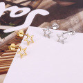 wholesale Sterling Silver Hollow Five-point Star Sweet Star-shaped Earrings, Korean Version-0-4