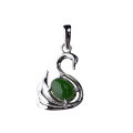 wholesale [925 Sterling Silver] With appraisal certificate, inlaid with Hetian jadependant, simple and fashionable cabochon gemstone necklace for women-0-4