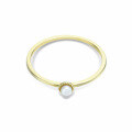 wholesale 9K Gold Ultra-Minimalist Japanese Light Luxury Inlaid Natural Freshwater Pearl Slim Versatile Stackable Ring for Women, Gift-0-4