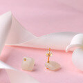 wholesale 925 Sterling Silver Minimalist Small Square Jade Earrings for Women with Certificate, Inlaid with Hetian Jade Ear Studs-0-2