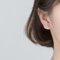 wholesale S925 Sterling Silver Korean Style Mini and Dainty Colored Diamond Crescent Moon Ear Studs Sweet and Elegant Student Earrings G4941-0-3