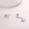 wholesale S925 Sterling Silver Hot Selling Minimalist Korean-style Student Asymmetric Butterfly Earring Ear Studs Wholesale Factory Dropshipping-0-2