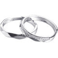 wholesale S925 Silver minimalist romantic open adjustable couple rings pair for him and her jewelry wholesale-0-30