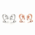 wholesale 925 Sterling Silver Earrings for Women, Hollow Micro-Inlaid Zircon Heart Floral Bow Shape Wholesale Manufacturer Direct Shipping-0-2