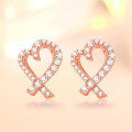 wholesale 925 Sterling Silver Earrings for Women, Hollow Micro-Inlaid Zircon Heart Floral Bow Shape Wholesale Manufacturer Direct Shipping-0-1