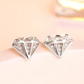 wholesale S925 Sterling Silver Zirconia Diamond-Simulant Triangle Stud Earrings for Women, Wholesale Supplier Dropshipping-0-1
