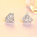 wholesale S925 Sterling Silver Zirconia Diamond-Simulant Triangle Stud Earrings for Women, Wholesale Supplier Dropshipping-0-2
