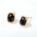 wholesale Gold-plated sterling silver fashion new retro earrings, small Chanel-style ethnic agate earrings for women-0-1