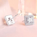 wholesale 925 Sterling Silver Cross-Border Hot-Selling Eight Hearts Eight Arrows Zircon Square Inlaid Stud Earrings for Women with OEM Service-0-2