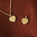 wholesale 9K Solid Gold Love Heart I Love You Gold Coin Necklace Pendant for Girlfriend-0-2