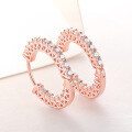 wholesale Rose Gold Plated & S925 Sterling Silver Zircon Stud Earrings with Push Back Clasps, Cross-Border Fashion-0-1