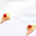 wholesale Metal material: 925 sterling gold-plated, set with South Red Agate stud earrings in a geometric triangle design with a certificate of fashionable elegance-0-3