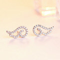 wholesale S925 Sterling Silver Cross-border Hot-selling Angel Wing Elegant Earrings for Women, European and American Fashion Ear Studs for Dropshipping-0-1
