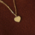 wholesale 9K Solid Gold Love Heart I Love You Gold Coin Necklace Pendant for Girlfriend-0-0