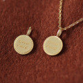 wholesale 9K/14K Gold Taobao Hot Selling Lucky Small Gold Coin Chic Lucky Necklace Pendant-0-3