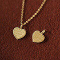 wholesale 9K Solid Gold Love Heart I Love You Gold Coin Necklace Pendant for Girlfriend-0-4