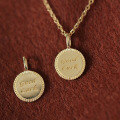 wholesale 9K/14K Gold Taobao Hot Selling Lucky Small Gold Coin Chic Lucky Necklace Pendant-0-2