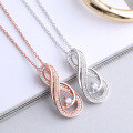 wholesale S925 silver figure-8 pendant necklace for women, a cross-border best-selling fashion accessory on Amazon for wholesale-0-1