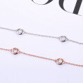 wholesale S925 Silver Hot Selling Minimalist Korean Style Versatile Round Diamond Accented Short Choker Necklace for Women for Dropshipping-0-2