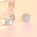 wholesale S925 Sterling Silver Full Drill Zirconia Round Stud Earrings for Women, Hot Selling Popular Style, OEM Available-0-2