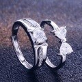wholesale S925 Silver minimalist romantic open adjustable couple rings pair for him and her jewelry wholesale-0-10