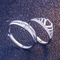 wholesale S925 Silver minimalist romantic open adjustable couple rings pair for him and her jewelry wholesale-0-18