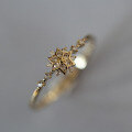 wholesale 9K Gold Snowflake Inlaid Zircon Exquisite Korean Winter Style Popular Ring-0-3