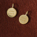 wholesale 9K/14K Gold Taobao Hot Selling Lucky Small Gold Coin Chic Lucky Necklace Pendant-0-1